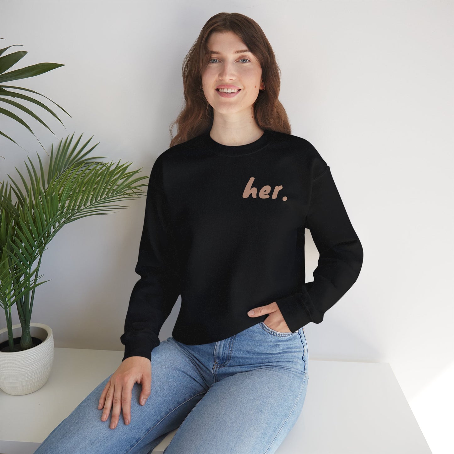 "I'm Her": Chic Minimalist Crewneck Sweatshirt | Her Statement Piece, Cozy Gift for Her, Everyday Fashion, Casual Wear, Layering Essential